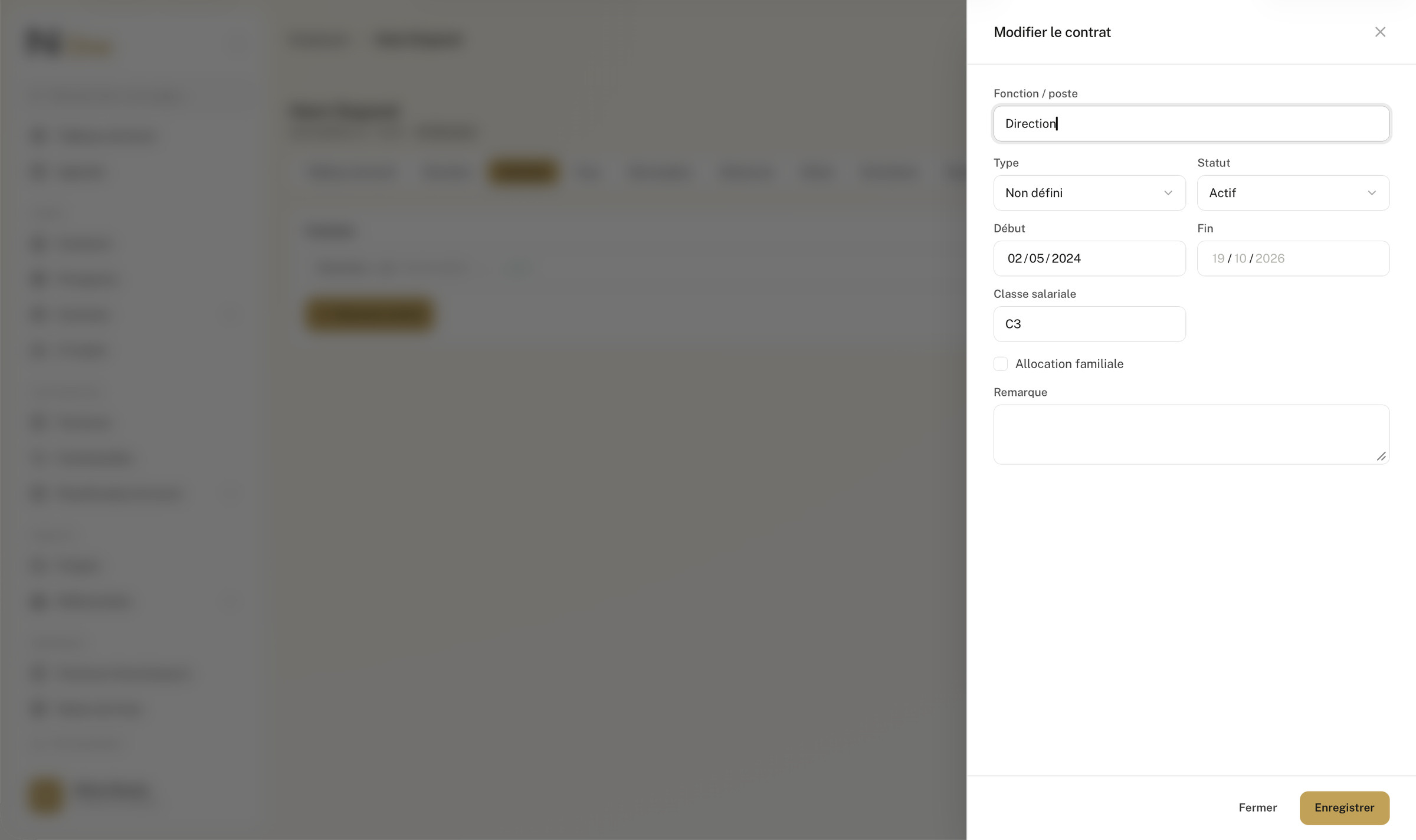Un contrat, sa fonction, ses dates et son type
