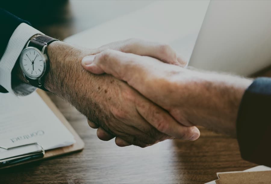 Handshake with a client